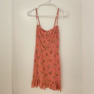Reformation pink floral mini dress, size 0